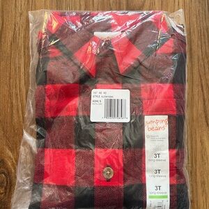 Jumping Beans Toddler Boy Red and Black Buffalo Checkered Shirt NWT